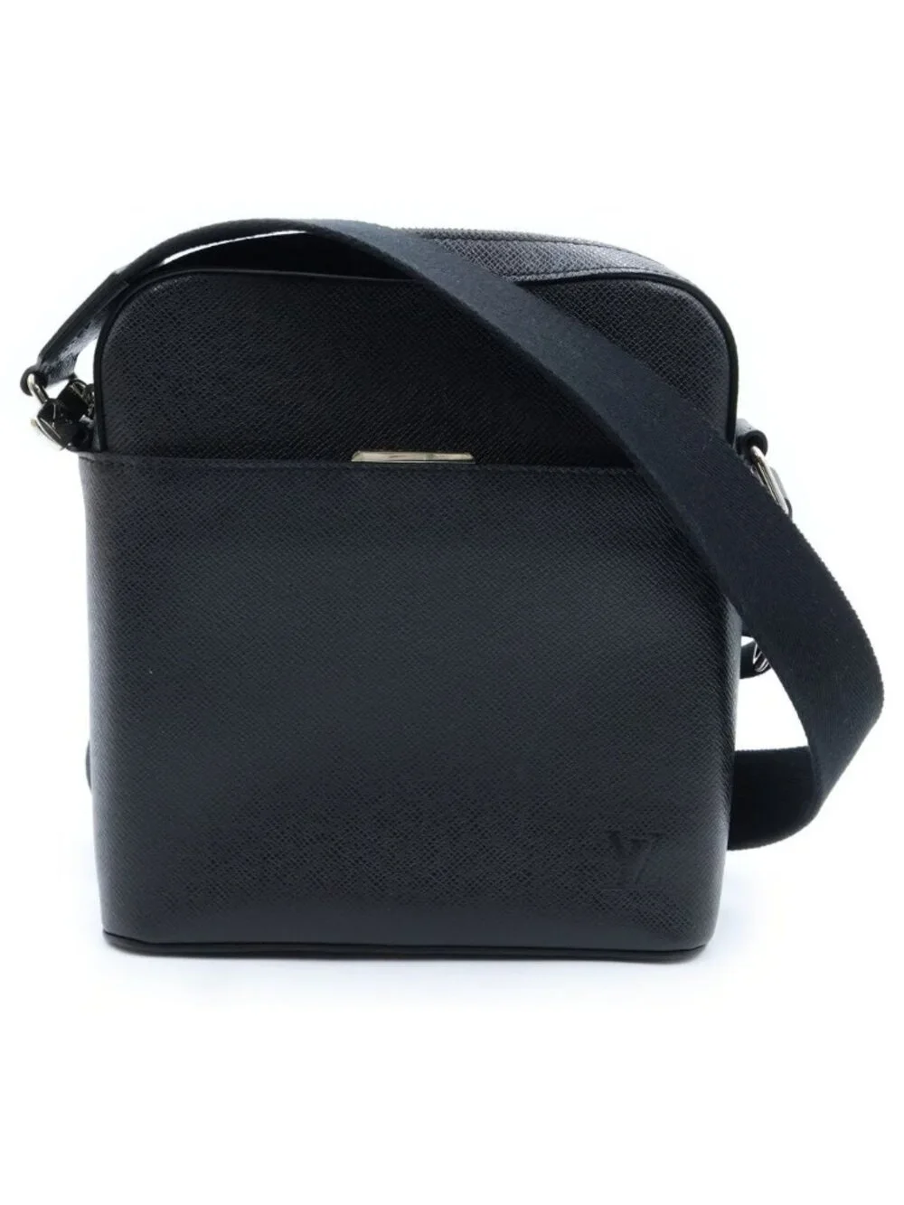 Louis Vuitton Taiga Anton Messenger PM Shoulder Bag Black Leather
